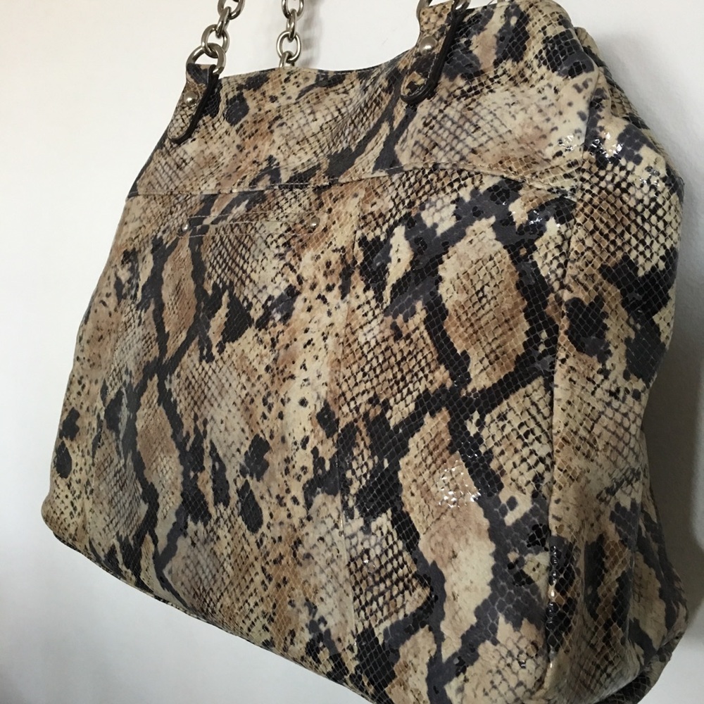 B Makowsky Natural Python Bag - Picture 4 of 9